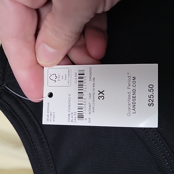 Lands End Classis Long Sleeve Tee, 3× - Picture 5 of 8